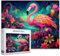 Tucocoo Pink Flamingo Puzzle 1000 Teile Puzzles für Erwachsene, Bergsee, abstrakte Tierkunst-Puzzles für anspruchsvolle Familienaktivitäten, buntes DIY-Puzzle für Heimdekoration, Geschenke