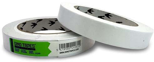 Dino Tapes Cinta de espuma de doble cara - Cinta de doble cara - Cinta de montaje - Cinta de espejo - Blanco - (1,9 cm x 5 m)