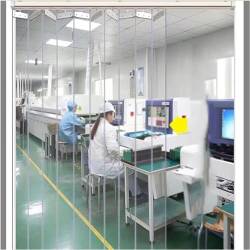LXXW Transparent PVC Strip Door Curtain PVC Folding Door Curtain Toilet Partition Open Kitchen Retractable Invisible Curtain (Size : 1.6X2.2M)
