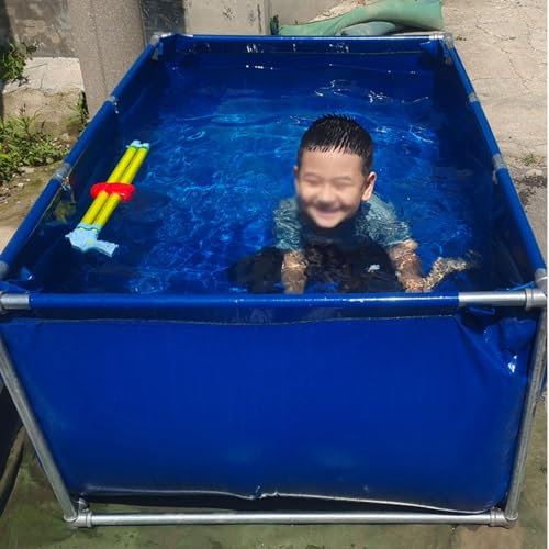 Frame Pool/ Schwimmbecken Pools Aufstellpools, Tragbare Schwimmbecken Für Kinder Und Erwachsene Mit Halterung Für Den Garten, Nicht Aufblasbares Planschbecken Für Haustiere(Deep 48in/1.2m lxw 2x2m/8x6