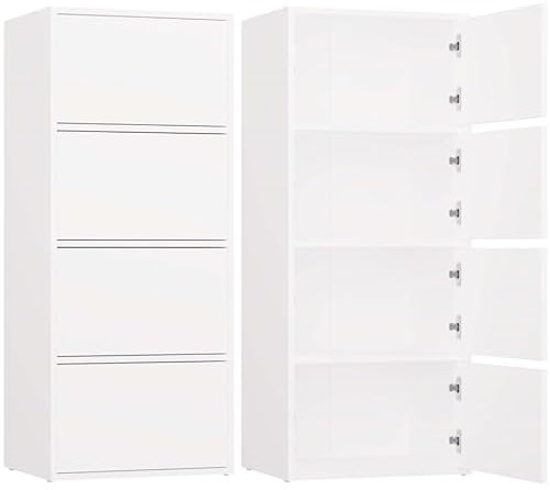 BDW Alma Commode moderne avec 4 portes, 50 x 119 x 40 cm, pour chambre d'enfant, salon, couloir, système Tip-ON
