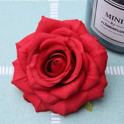 OWOHYG Fleurs artificielles et séchées 9 cm 12 Couleurs, têtes de Roses artificielles pour Fond de supermarché, Route, Mariage, Bouquet de Fleurs décoratives en Soie (4)