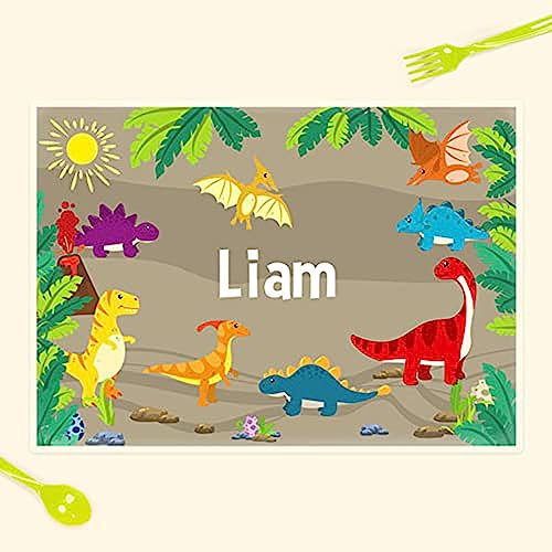 Dotty about Paper Personalised Kids Placemat - Dinosaur World
