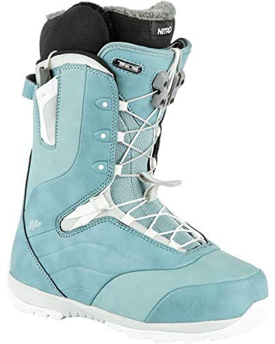 Nitro Snowboards Damen Crown TLS '22 All Mountain Freeride Freestyle Schnellschnürsystem Boot Snowboardboot, Grey-Blue, 260