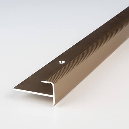 PROVISTON | Einschubprofil | Aluminium eloxiert | Bronze Hell | Breite 10 mm | Höhe 8.5 mm | Länge 2700 mm | Gebohrt | Abschlussprofil | Einfassprofil | Abschlussleiste | Bodenprofil | 1 Stück