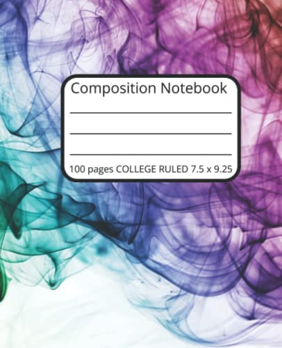 Composition Book College Ruled Rainbow Underwater Ink Design 100 Pages