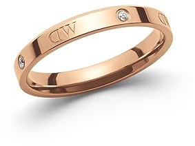 Daniel Wellington Classic Ringe 58 doppelt plattierter Edelstahl (316L) mit Kristallsteinen in Roségold