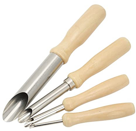 Clay Sculpting Modelling Tools,4Pcs Wax Carving Engraving Tools Pottery Sculpting Set Stainless Steel Hole Hollow Punch Cutter Set,Pottery Scoring Tool for Carving Shaping Cutting Smoothing