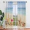Hiseng 2 Pezzi Tende Voile Trasparente Interni, Decorativi Sheer Tenda per Camera da Letto Finestre Porta Cucina Soggiorno, 3D Vista Mare Stampa Semi Trasparente Tende (55x95cm,Stella Marina)