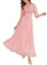 Wedtrend Abendkleid Damen Lang Hochzeitsgast Outfit Damen Chiffonkleid Damen Abendkleid Elegant mit Spitzen und Pailletten Chiffon Langes Kleid Damen WT0317 Blush S