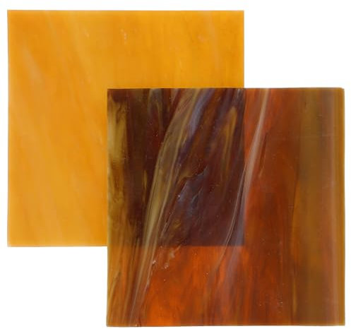 VILLCASE 2pcs Stained Glass Sheets, Mosaic Glass Tiles, Assorted Colors Textured Mosaics Tiles Glass Sheets for Art Crafts Projects Home Decoration