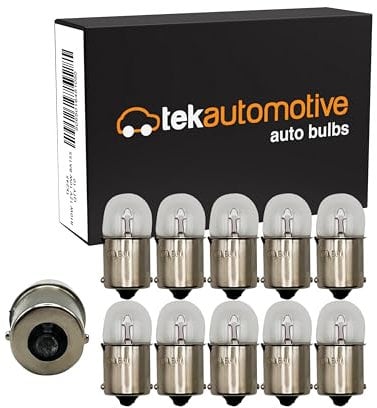 Tek Automotive 245 R10W Car Light Bulbs Side Tail Indicator Reverse Number Plate Interior Motorcycle Light 12V 10W Bulb BA15S - Box of 10