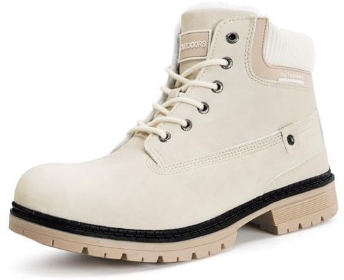 Stivali Donna Scarpe da Inverno Caldi Stivali da Neve Impermeabili,Beige D 37EU