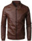 Giacca Pelle Uomo Beige, Elegante Vintage Giacche in Pelle, Invernale Marrone Casuale Sottile Slim Fit Giubbino in Ecopelle, Primaverile Nero Bomber Corto alla Moda Giubbotto