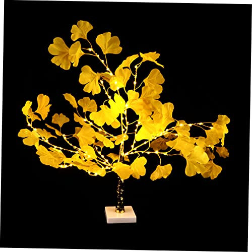 Gadpiparty Ginkgo Baum Lampe Led Simulation Ginkgo Lampe Schreibtischschmuck Warmes Licht Baum Form Ohne Batterie