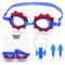 HEAWAA Lunettes de Natation pour Enfant, Lunette Piscine Enfant avec Bouchons d'oreille Pince-Nez Antibuée Aucune Fuite Réglable Lunettes de Piscine pour Garçons Filles 3 à 12 Ans