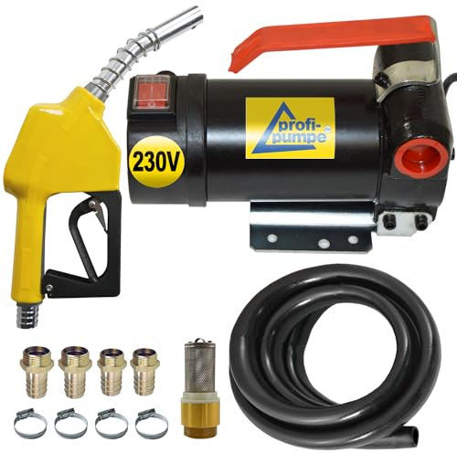 Dieselpumpe und Heizölpumpe Ölpumpe Biodiesel Diesel Star 160-4 Elektro Fasspumpe mit 230V Anschluss, mit 6m Gummi Schlauch, Automatik-Zapfpistole und Hochweritigem Zubehör
