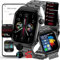 Smartwatch 𝐛𝐥𝐮𝐭𝐳𝐮𝐜𝐤𝐞𝐫𝐛𝐥𝐮𝐭𝐳𝐮𝐜𝐤𝐞𝐫𝐦𝐞𝐬𝐬𝐮𝐧𝐠𝐄𝐂𝐆,𝐃𝐢𝐚𝐛𝐞𝐭𝐞𝐬 Smartwatch Mit Bluetooth-Anrufe,aktivitätstracker Mit Blutfette Harnsäure Blutdruck Monitor , black steel