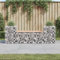 Homgoday Banc de jardin Gabion 183 x 41 x 60,5 cm en bois massif Douglas, banc de jardin, mobilier de salon