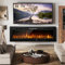 UNIONLINE 152cm Electric Fireplace Wall Mounted/Recessed Insert with 10 Color LED Flames, Media Fireplace with Remote, Touch Screen, Crystal & Log, 1000-2000W