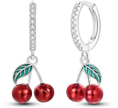 NARMO 925 Sterling Silber Kirsche Ohrringe für Damen