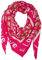 Dreieckschal für Damen in Musselin-Qualität, hochwertiger Motiv-Druck, Sommer-Halstuch - Made in Italy (Pink)