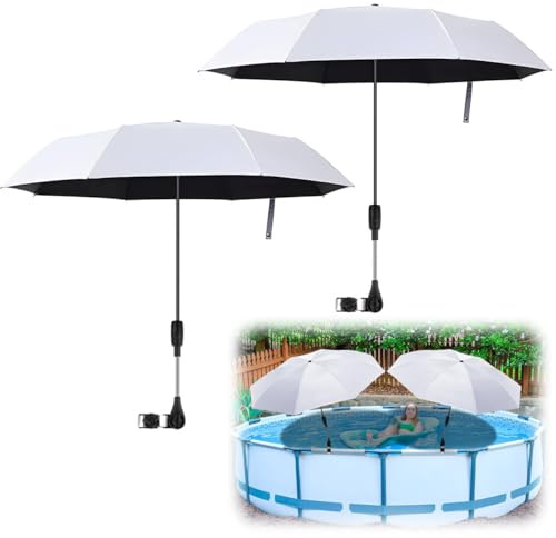 Lot de 2 parasols de piscine, 101,6 cm, réglables avec sac de transport, parasol de terrasse pour jardin/piscine/arrière-cour/chaises de plage/chariot de camp/poussettes/chariots de golf et plus