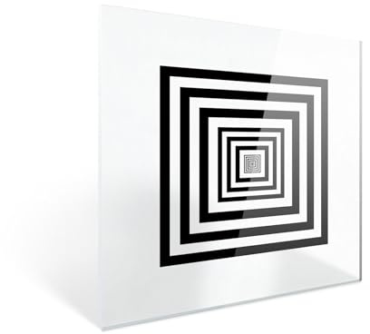 THYXGS Mitre De Test De Résolution pour Appareil Photo 3 X 3 Pouces, Plaque D'étalonnage Carrée Concentrique en Verre, Transmittance De 90%, Précision De ±0,5um, Étalonnage pour Vision Industrielle
