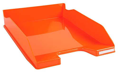 Exacompta 113288D Premium Briefablage Combo Midi DIN A4. Idealer Briefkorb für Ihre Organisation. Robuster und stapelbarer Ablagekorb mandarine glänzend