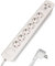 FeinTech MD000632 Regleta de 6 enchufes con USB Rápido Carga, 3680 W, 250 V, Blanco, 43 x 6,5 x 4,3 cm