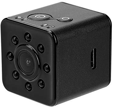 Lazmin112 Mini Action Cam WiFi, 1080P HD Obiettivo grandangolare 155 ° Videocamera Sportiva Impermeabile Videocamera Visione Notturna a infrarossi per Fotografia Aerea(Nero)