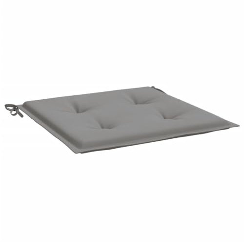 vidaXL Gartenstuhl Kissen 2 STK., Sitzkissen Outdoor Indoor, Stuhlkissen mit 2 Sätzen Schnüren, Stuhlauflage Sitzpolster, Grau 50x50x3cm Oxford-Gewebe