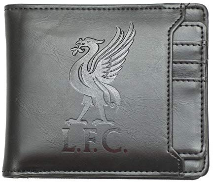 Liverpool Wappen PU Leder Geldbörse und Kartenhalter Set, Schwarz , Klassisch