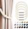 Pretty Jolly 4 Pack Strong Magnetic Curtain Tiebacks Modern Simple Style Drape Tie Backs Convenient Decorative Weave Rope Curtain Holdback for Thin or Thick Home & Office Window Drapery (Creamy-white)