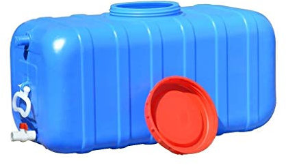 Depósito de Agua Potable Tanque De Agua Con Grifo Horizontal Cubo De Almacenamiento De Agua De Gran Capacidad Para El Hogar Contenedor De Agua Multifunción Para Cámping Excursionismo Caza Al Aire Libr