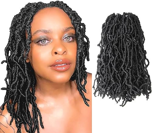 Niseyo Lot de 6 paquets de cheveux au crochet Soft Locs courts pré-bouclés de 25,4 cm (25,4 cm, 2#/noir cassé)