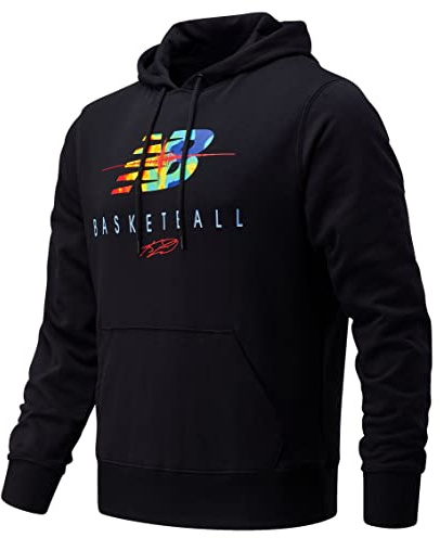 New Balance Basketball Black Pullover Long Sleeve Mens Seismic Hoodie MT03617 BK