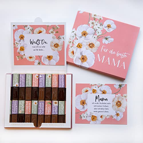 Schokoladenseite Aufkleber-Set & Banderole für Merci Schokolade mit vorgedruckten Aufklebern als Geschenk für Mama, kleines Geschenk, Geburtstagsgeschenk