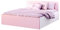 FurnitureByJDM Lit Coffre 160x200 avec Sommier – Double - Moderne Lit avec Rangement – Ouverture à Ressorts - Chambre Complete - (Blanc/Rose)