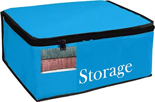 ASPECT 30L Large Storage Bags – 6 Pack - Clothes Storage Bins Foldable - Wardrobe Organizer Containers with Durable Handles & Cear Window - Thick Fabric for Clothing, Blanket, and Bed Sheets (6)