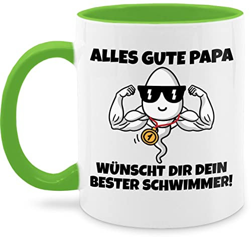 Tasse Tassen 325ml - Geschenk zum Vatertag - Von deinem besten Schwimmer I Dein bester Schwimmer - 325 ml - Hellgrün - vatertagstasse vatertagtasse vatertagsgeschenk alles gute papa kaffeetasse