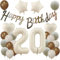 20 Geburtstag Deko Beige, Deko 20. Geburtstag Frau Mann, Beige Luftballons 20. Geburtstag Frauen, Geburtstagsdeko 20 Jahre Beige Ballon, 20. Geburtstag Dekorationen, Luftballon 20. Party Deko