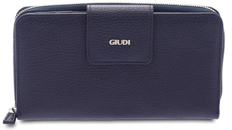 Giudi ® - Damengeldbörse aus Kalbsleder, Echtleder, Münzfach, Kartentasche, Made in Italy (Blau) - 6995/LGP/LM/AE-07, blau, 10,50 x 15,50 x 3,70 cm