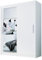 Easy4You D1 150 cm Weiß Schiebetüren Kleiderschrank 150x200x58 cm mit Spiegel - Schlafzimmermöbel, Aufbewahrung - Mehrzweckschrank