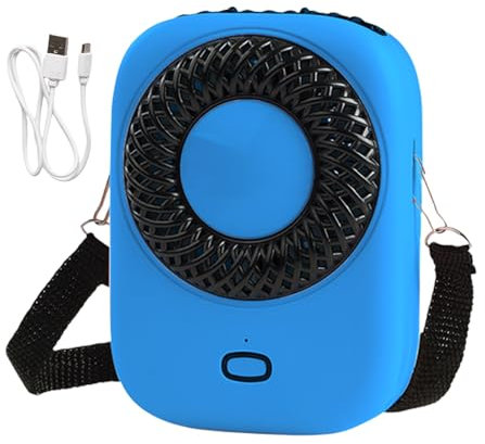 awakentti Travel Fan For Sleeping, Rechargeable Bladeless Neck Fans 1200mAh, Portable Fan Handheld, Neck Cooler with Lanyard, Adjustable Speed, Low Noise, Compact for Outdoor Travel, Women Kids (B)