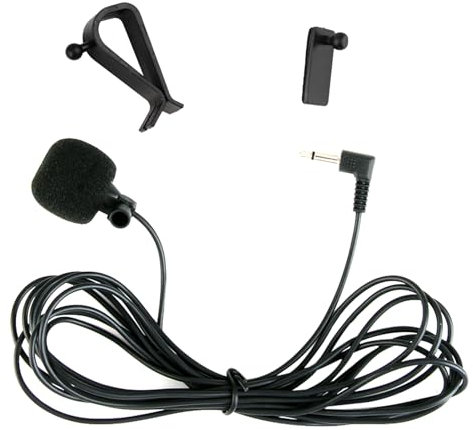 Microfono per auto da 3,5 mm, 3 m, HD, per Kenwood, Sony, Boss, Alpine, Jensen, Corehan, Power Acoustik, JVC, unità principale per auto, Bluetooth, stereo, radio, DVD, GPS, Plug and Play