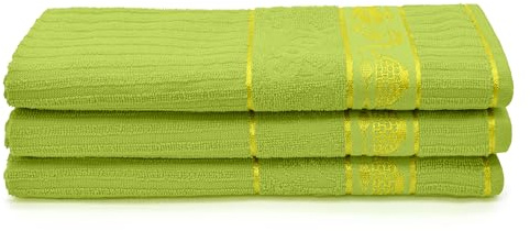 Velosso 3 Pack Large Everyday Kitchen Tea Towel Set, 100% Cotton (Lime) | Pure Supreme Ring-Spun Cotton, Soft & Absorbent Dish Towels, Ideal as Tea Towels, Dish Cloths & Wipe Cloths