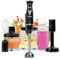 Duronic HB35 Mixeur plongeant à main 350W avec Presse-Purée Hachoir Fouet Spiraliseur | 2 Réglages de Vitesses | 2 lames et axe en inox | Idéal pour Soupe Pâtisserie Smoothie Purée Fruits Légumes