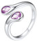 Silvora Dünne Damen Alexandrit Zirkon Fingerring 925 Sterling Silber Offenes Verstellbares Toi Et Moi Ehering Verlobungsring mit 2 Geburtsstein Freundschaftsring Partnerring