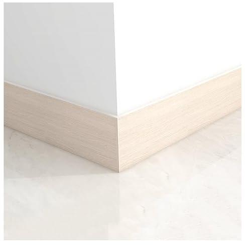 JINFEUGE Largeur 15 Cm Longueur 5 M Plinthe Autocollante En Pvc Ligne de Base Autocollant Mural Rebord de Fenêtre Cadre de Porte Ligne de Taille Décoratif/Off White Birch